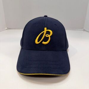 Breitling Swiss Watches 1884 Hat Blue Leather Strap Embroidered Script B OSFA